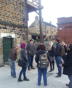 Dr John Tanner explaining the importance of Elsecar's Newcomen engine.