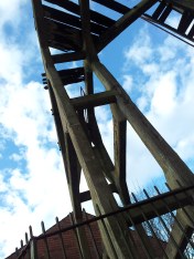 Bright sky over the old pumping shaft