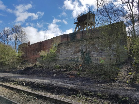 Once again the 1840s stone masonry retaining wall can be seen - providing a glimpse into the past of Hemingfield Colliery - where coal wagons would have been loaded ready for weighing and despatch.