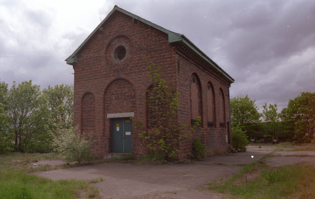 View of a brick engine house building at former Carr house colliery site in 1995.
